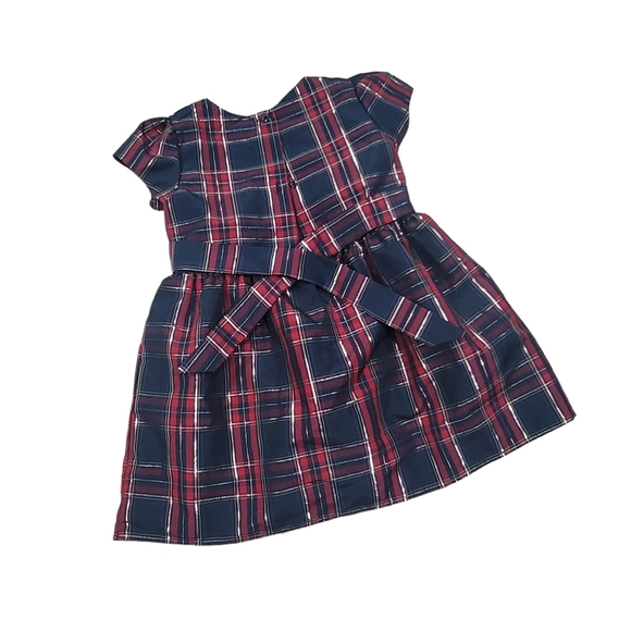 Wonder NationBlue Navy Tartan Plaid Taffeta Christmas Holiday Party Dress 24m 2T - Picture 2 of 6